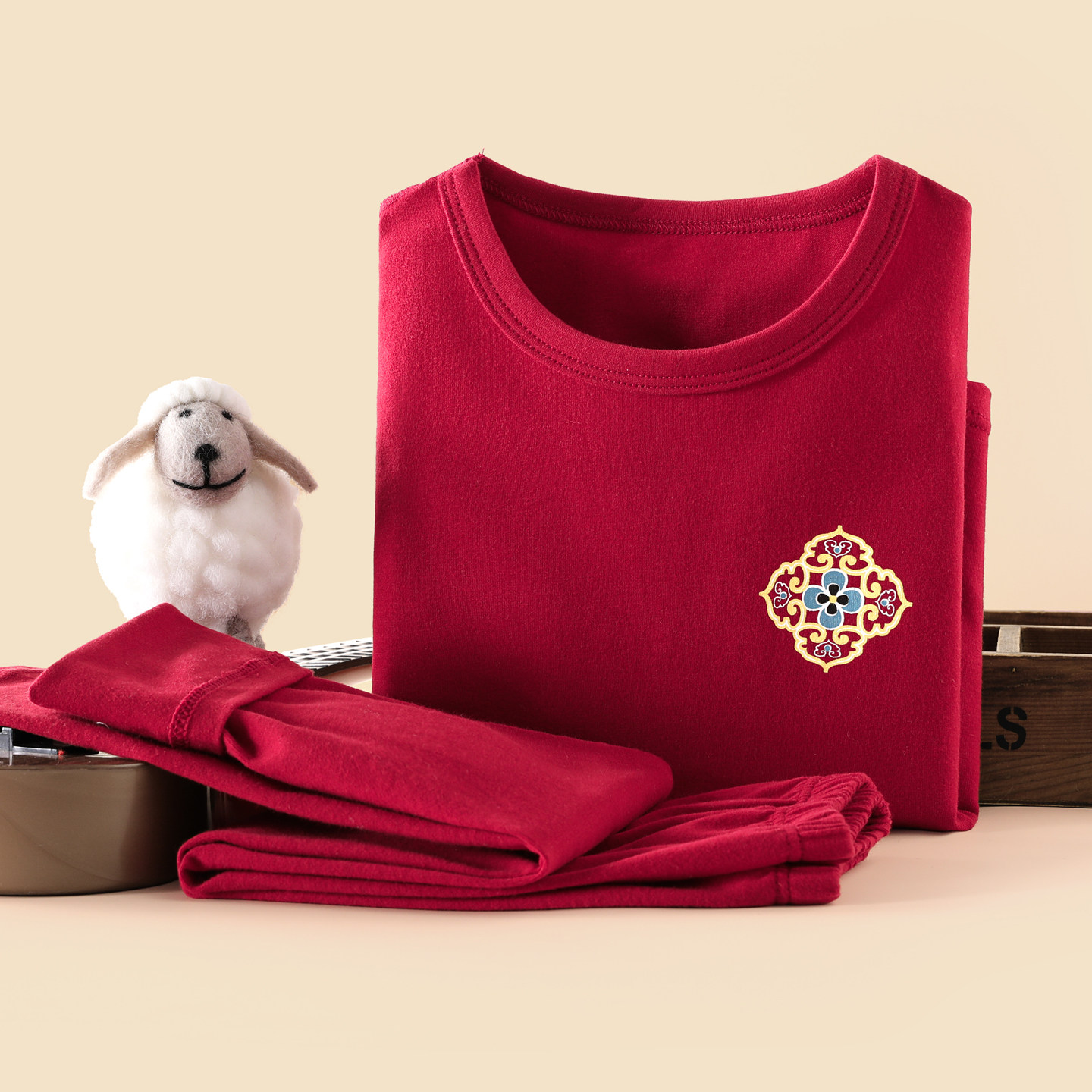 儿童秋衣秋裤马年红色纯棉宝宝家居服睡衣男女童内衣套装打底2026,淘宝优惠券,粉丝福利购,淘宝优惠卷