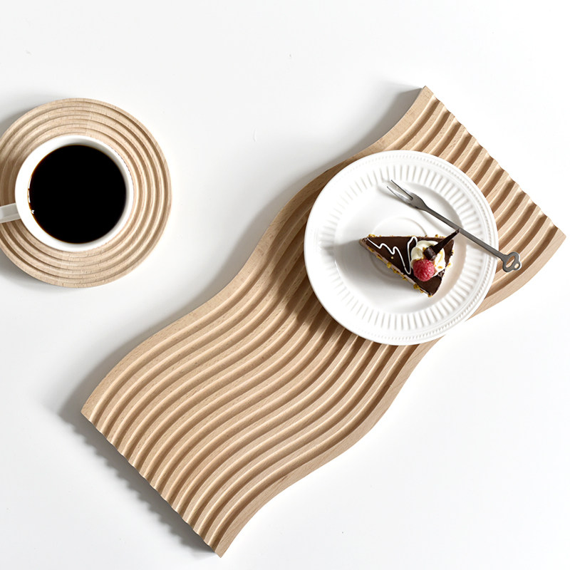 北欧水波纹木制砧板家用托盘下午茶甜品台展示置物装饰摆件面包板,淘宝优惠券,粉丝福利购,淘宝优惠卷