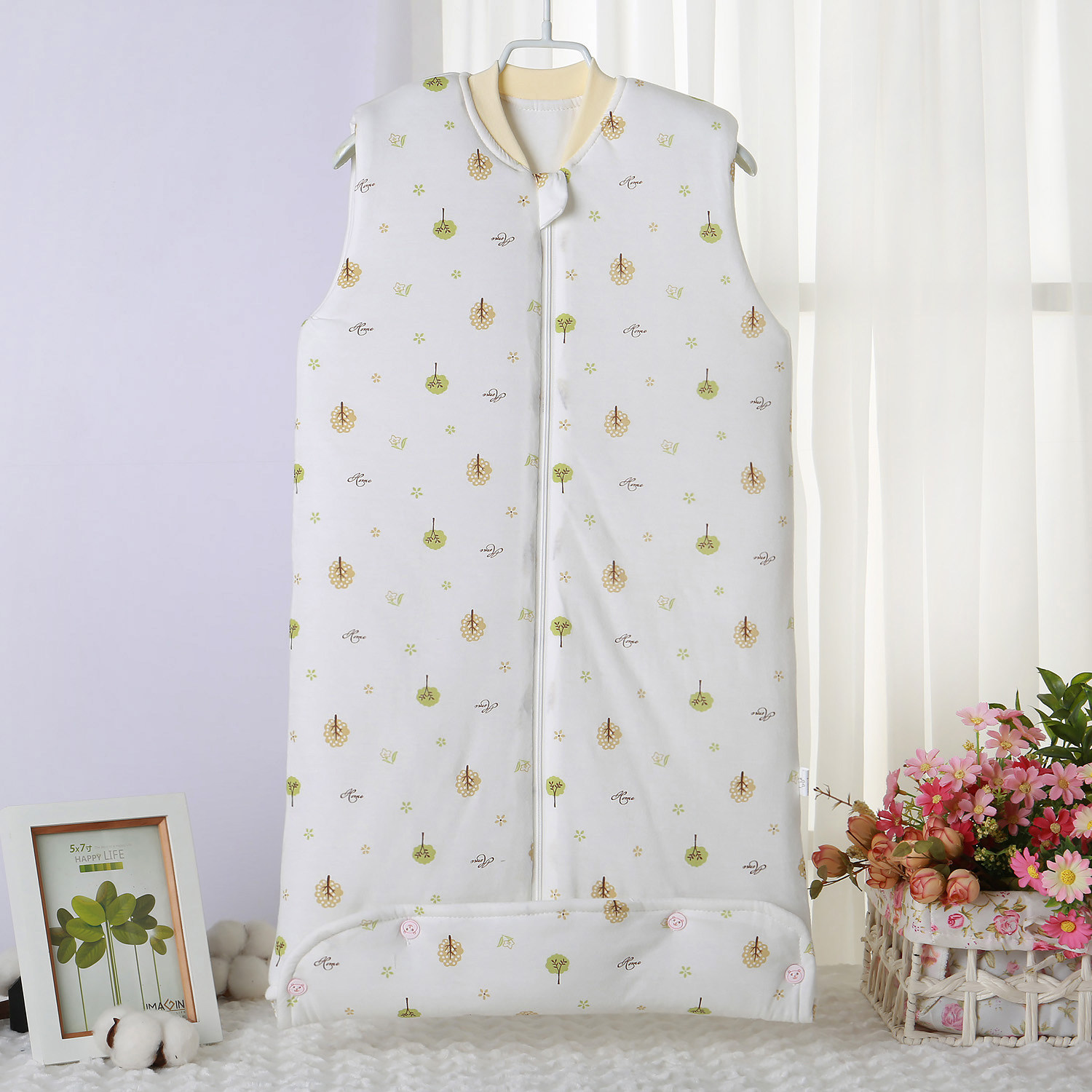 春秋薄棉婴儿睡袋纯棉无袖信封式防踢被一体无袖宝宝儿童保暖神器,淘宝优惠券,粉丝福利购,淘宝优惠卷