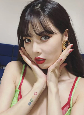 纹身贴ins风泫雅同款韩国彩色贴纸防水持久男女手指锁骨手臂脸贴
