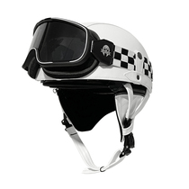 Retro safety helmet male and female haremort motor leather half armor day style ladylike summer season gingira flash 300