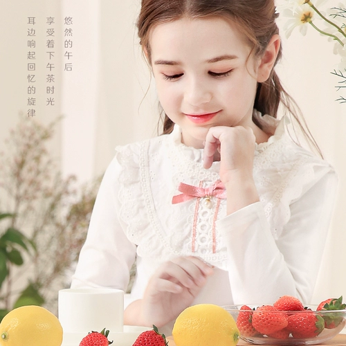 Приятная телу детская футболка, осенний хлопковый лонгслив, белая тонкая рубашка, в западном стиле, подходит для подростков