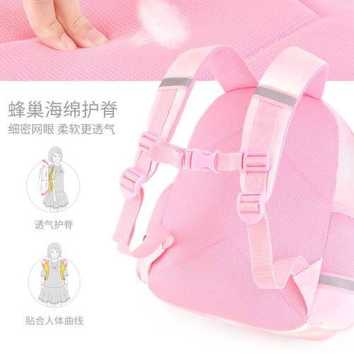 幼儿园书包女童女孩大班可爱公主彩虹兔子女宝宝学前班儿童双肩包 - 图0