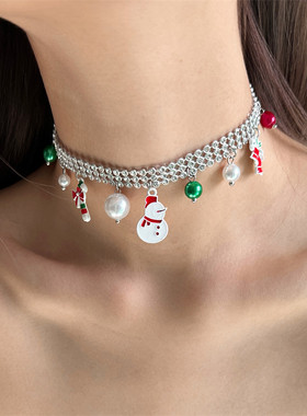 【个性辣妹风】白色雪人项链