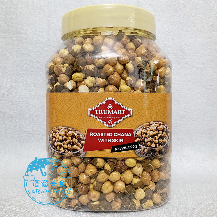 INDIAN FOOD 印度食品 ROASTED CHANA WITH SKIN 烤鹰嘴豆 400g克 - 图0