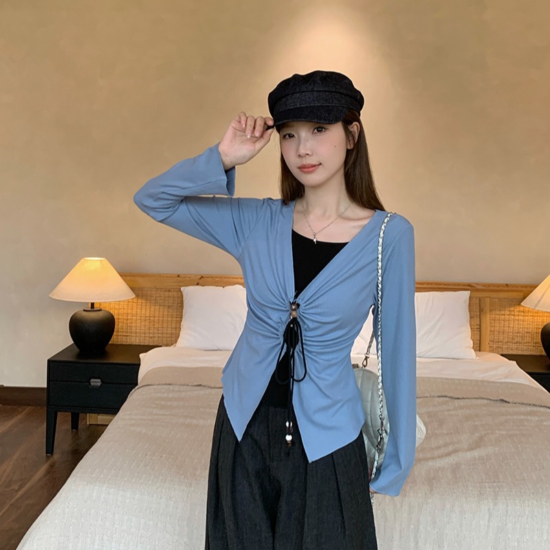 小吉家大码女装秋季新款胖mm设计感撞色假两件别致T恤长袖上衣女 - 图3