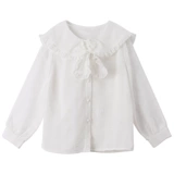 Рубашка, детская шифоновая кукла, осенняя, кукольный воротник, подходит для подростков, коллекция 2021, в западном стиле