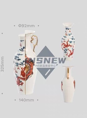 意大利高端陶瓷花瓶花插家居摆件中西合璧乔迁送礼
