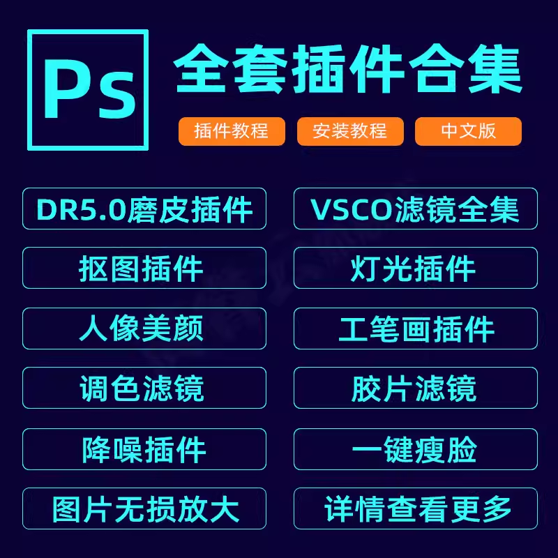 MacPS插件全套合集dr5至臻版人像磨皮美白调色抠图降噪VSCO安装包-图1