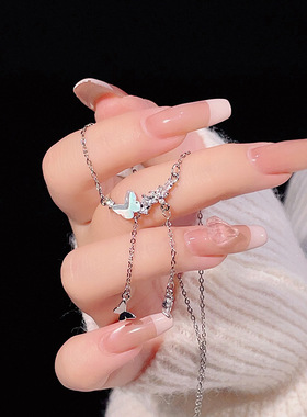 气质百搭流苏蝴蝶锆石项链