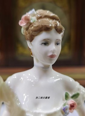 英国原产Coalport精骨瓷Rebecca淑女瓷偶家居装饰摆件中古1999年