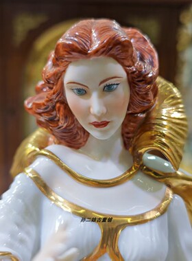 美国Franklin Mint富兰克林命运女神瓷偶家居装饰摆件1988年中古
