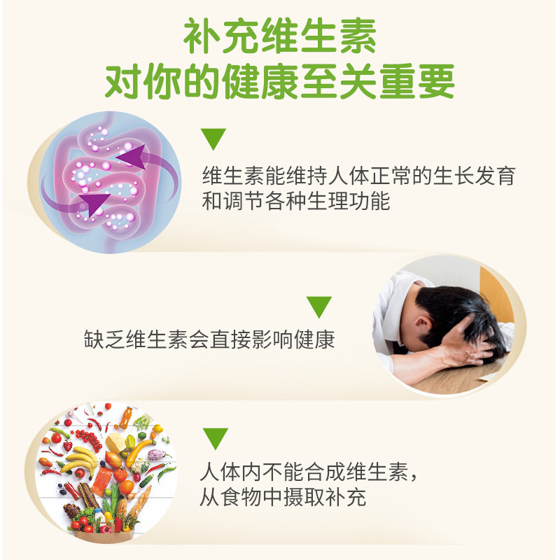 太阳神多种维生素矿物质片补铁锌硒复合维Vabcd烟酰胺正品非咀嚼