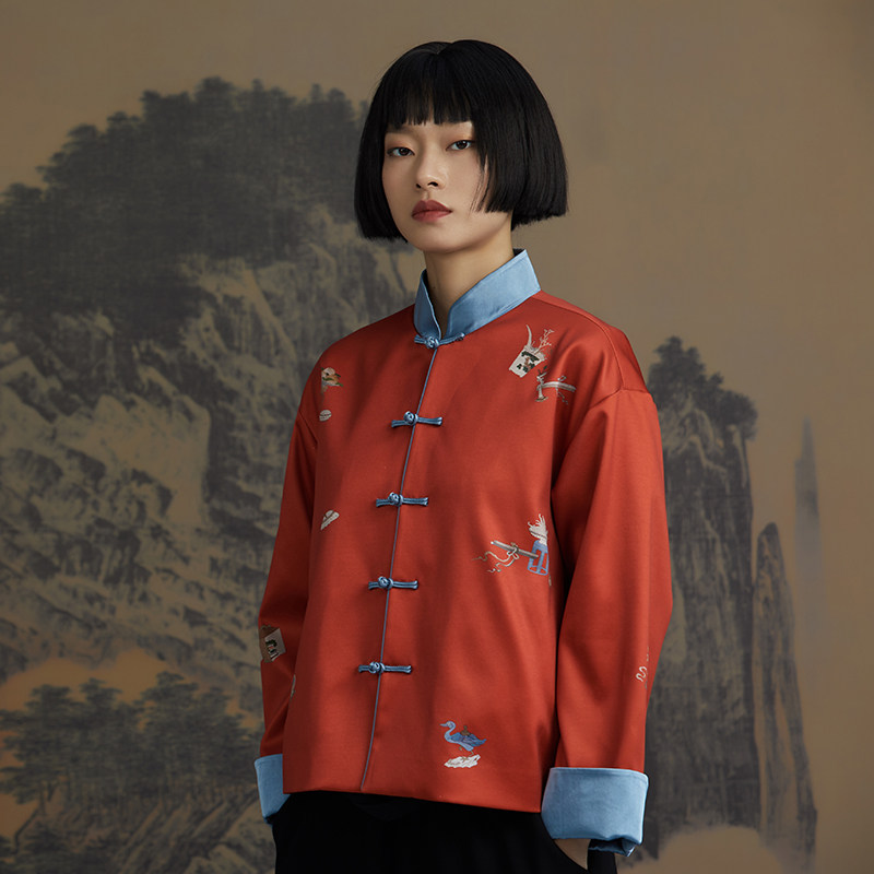 recluse养真/中国红本命年复古 recluse上衣