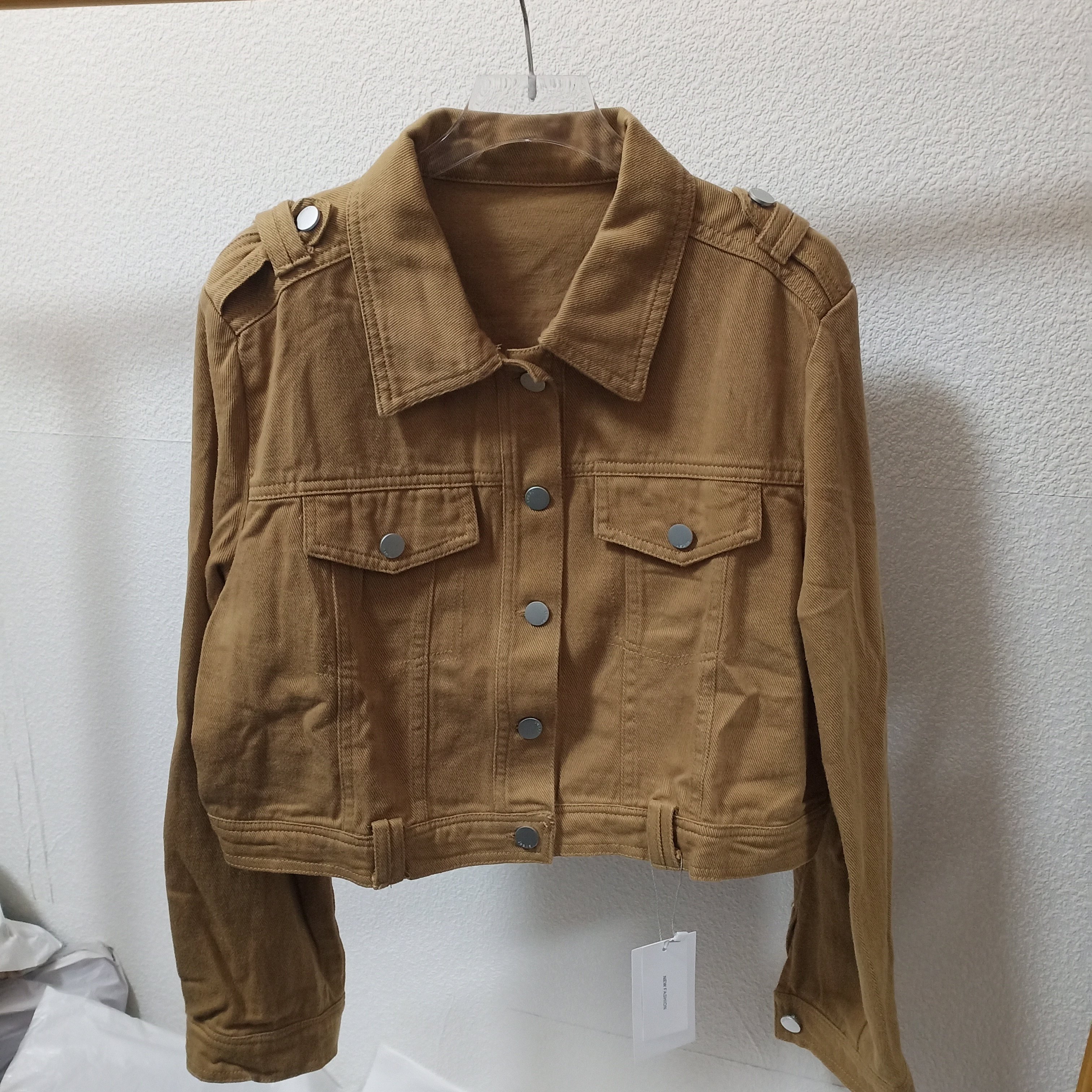 2026年春秋新款韩版时尚翻领长袖牛仔短款外套女休闲百搭外搭上衣,淘宝优惠券,粉丝福利购,淘宝优惠卷