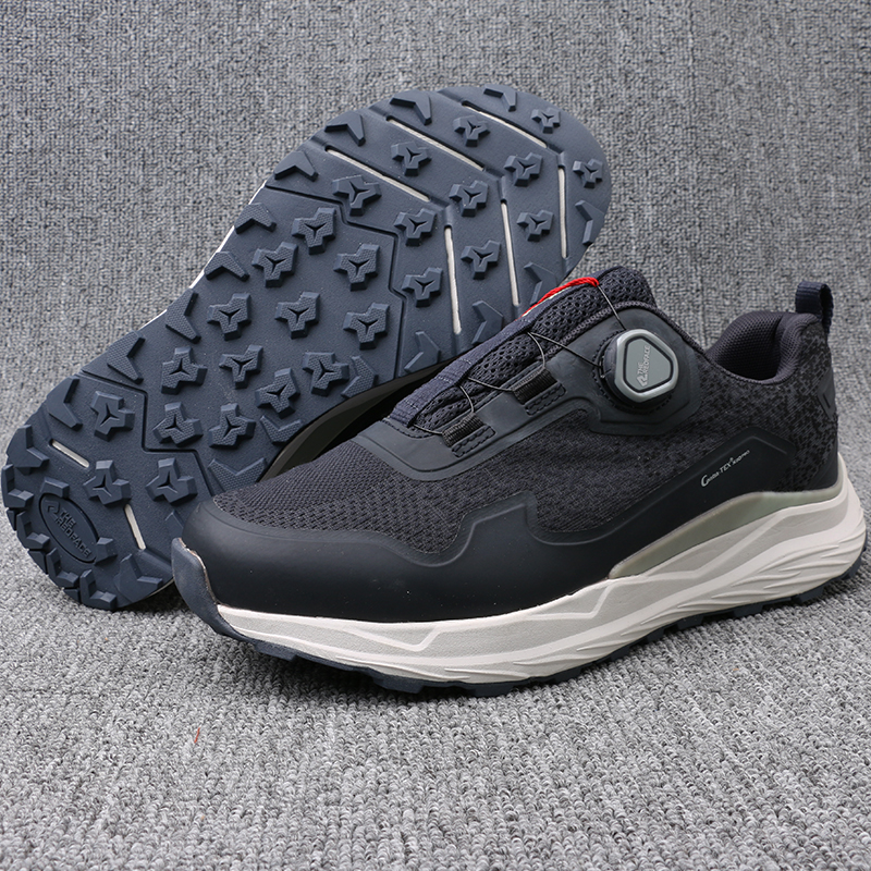 岩乐男士户外登山鞋休闲鞋跑步鞋防水轻便软壳面料自动锁扣四季款 - 图1