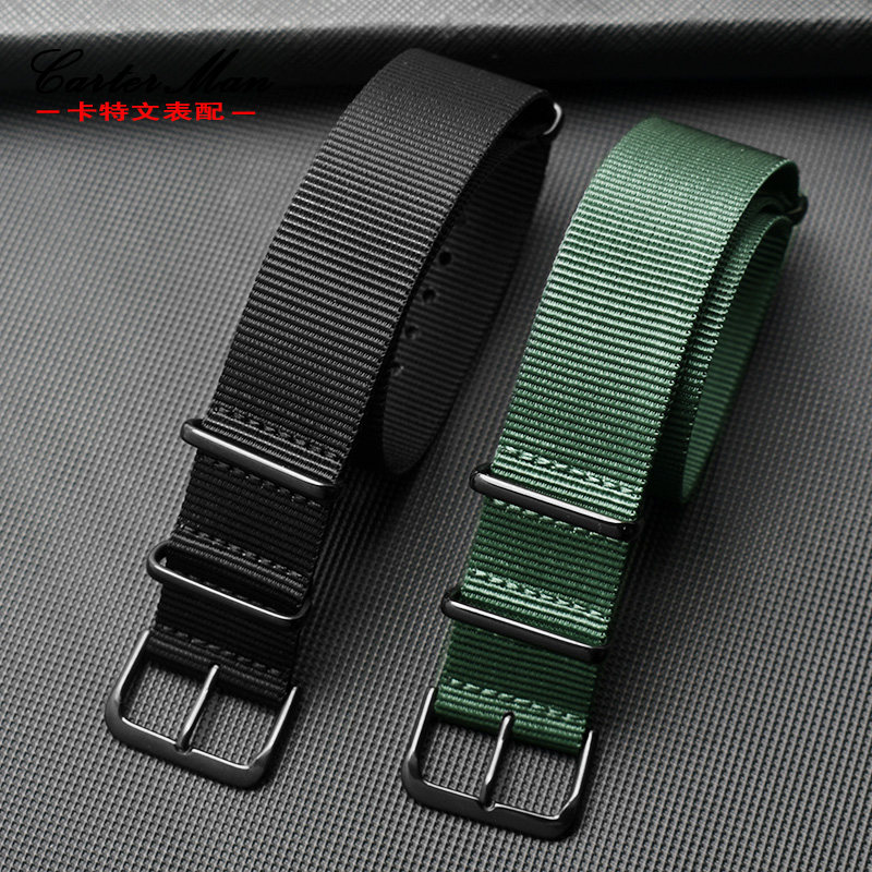 防水尼龙表带seiko精工帆布表带 carterman卡特文配件