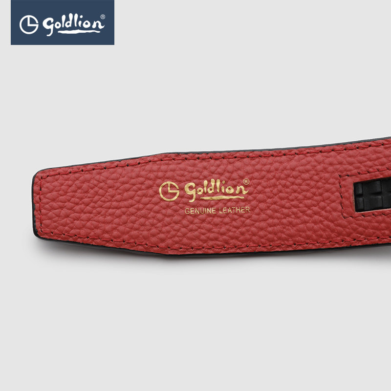 金利来真皮新款红腰带自动扣男皮带 金利来腰带/皮带/腰链