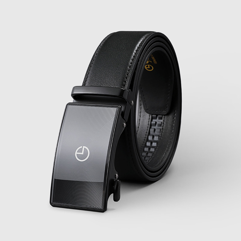 金利来男士黑色激光镜面自动扣商务腰带