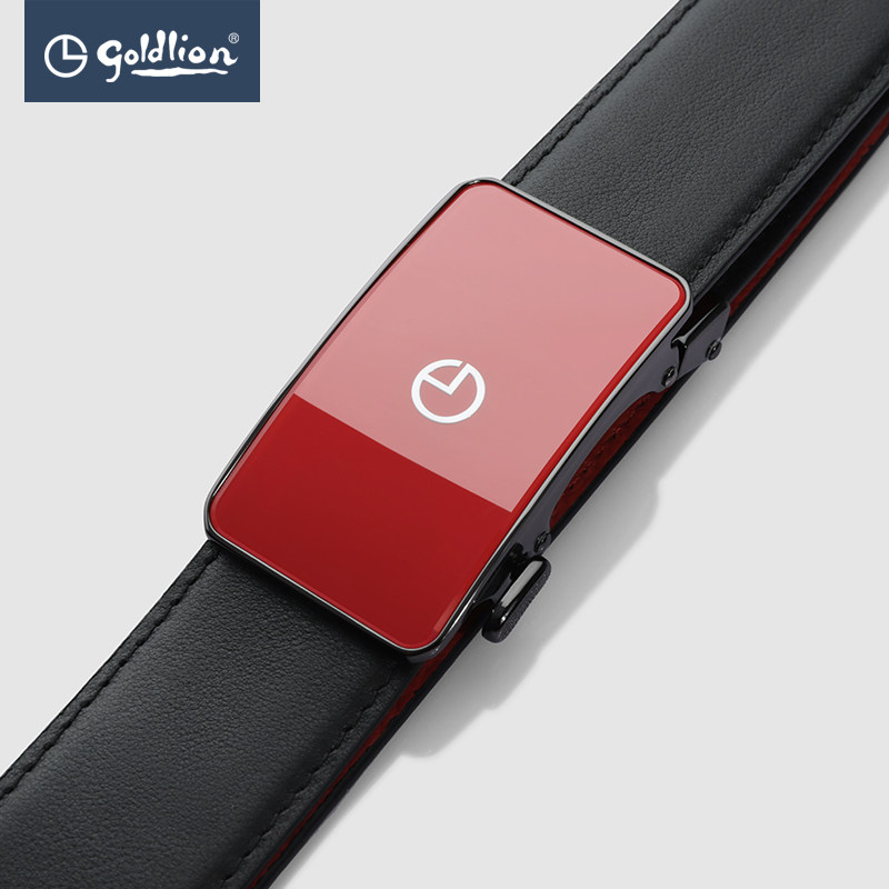 金利来不锈钢头层牛皮商务百搭皮带 金利来腰带/皮带/腰链