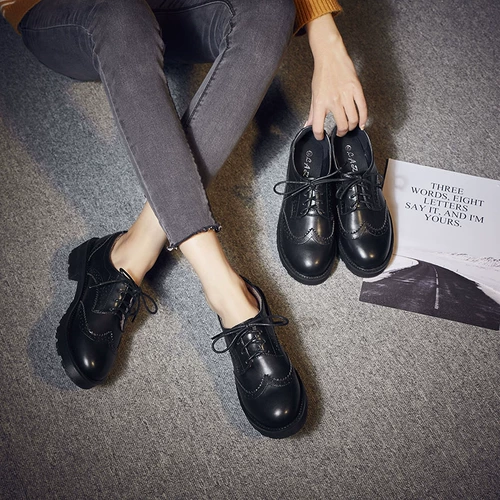 Туфли, утепленная обувь для кожаной обуви на платформе в английском стиле, осенние, 2022