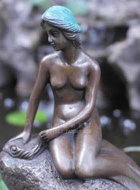 安徒生童话美人鱼书房博古铜雕塑
