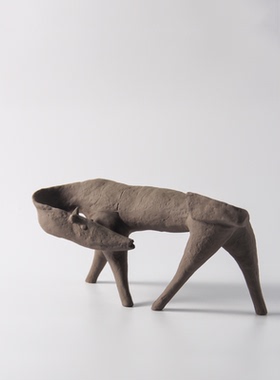 陶瓷工艺品艺术抽象造型动物人形摆件样板间客厅售楼部展厅软装饰