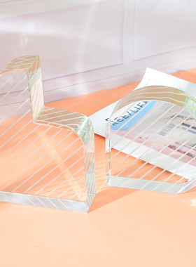 音符水晶样板间书房博古架装饰品