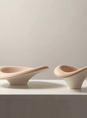 陶瓷艺术水果盘收纳创意摆件酒店售楼部客厅茶几干果收纳托盘软装