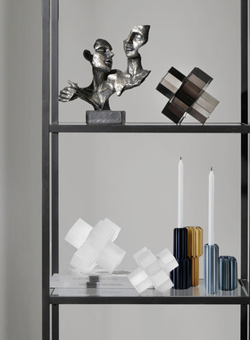 室内透明磨砂几何玻璃儿童摆件