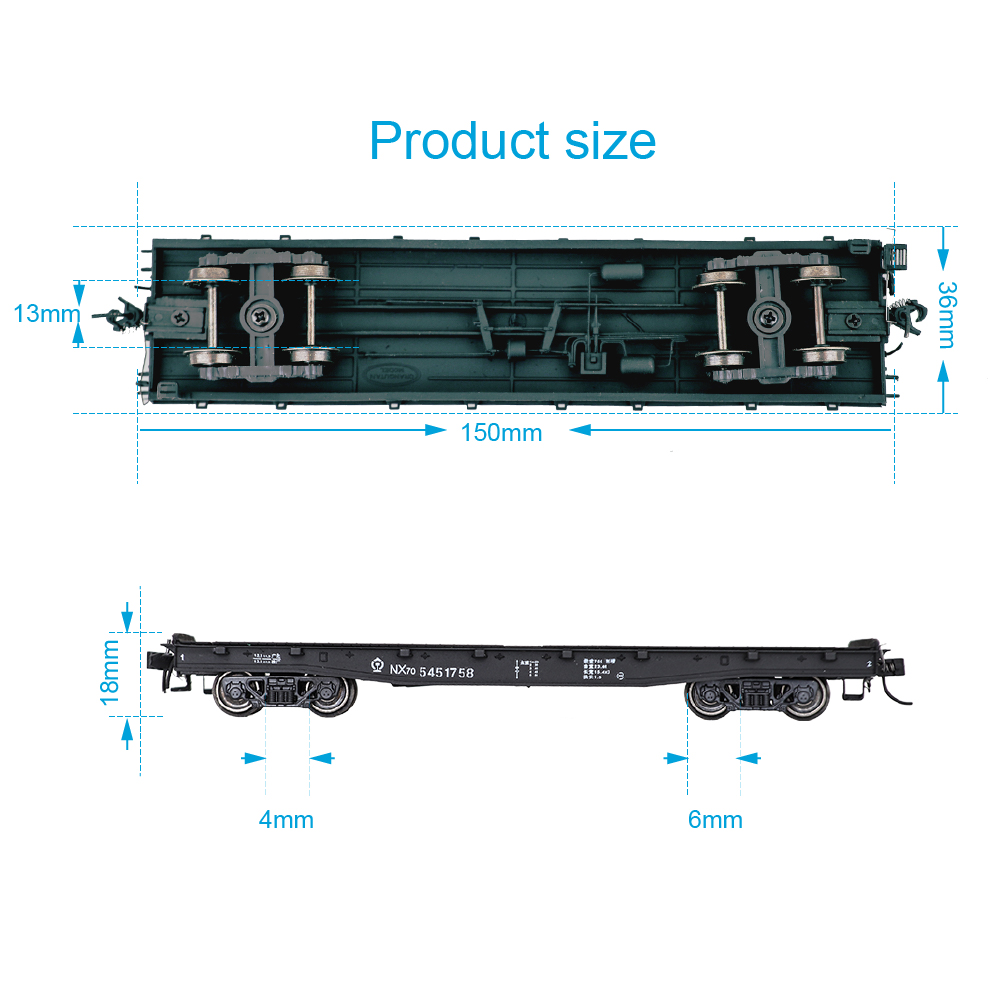 火车平板车模型 1:87带集装箱NX17K平板运输车猩猩火车铁路配件-图0