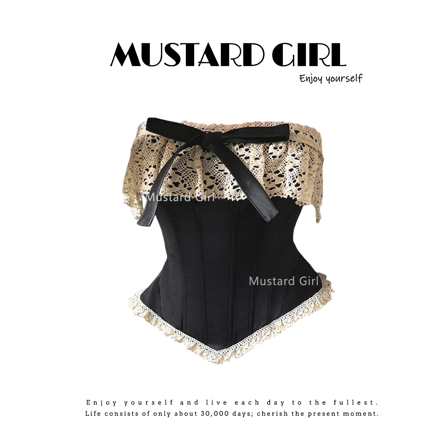 酒红色复古蕾丝花边鱼骨抹胸背心女秋冬内搭欧美修身绑带辣妹上衣,淘宝优惠券,粉丝福利购,淘宝优惠卷