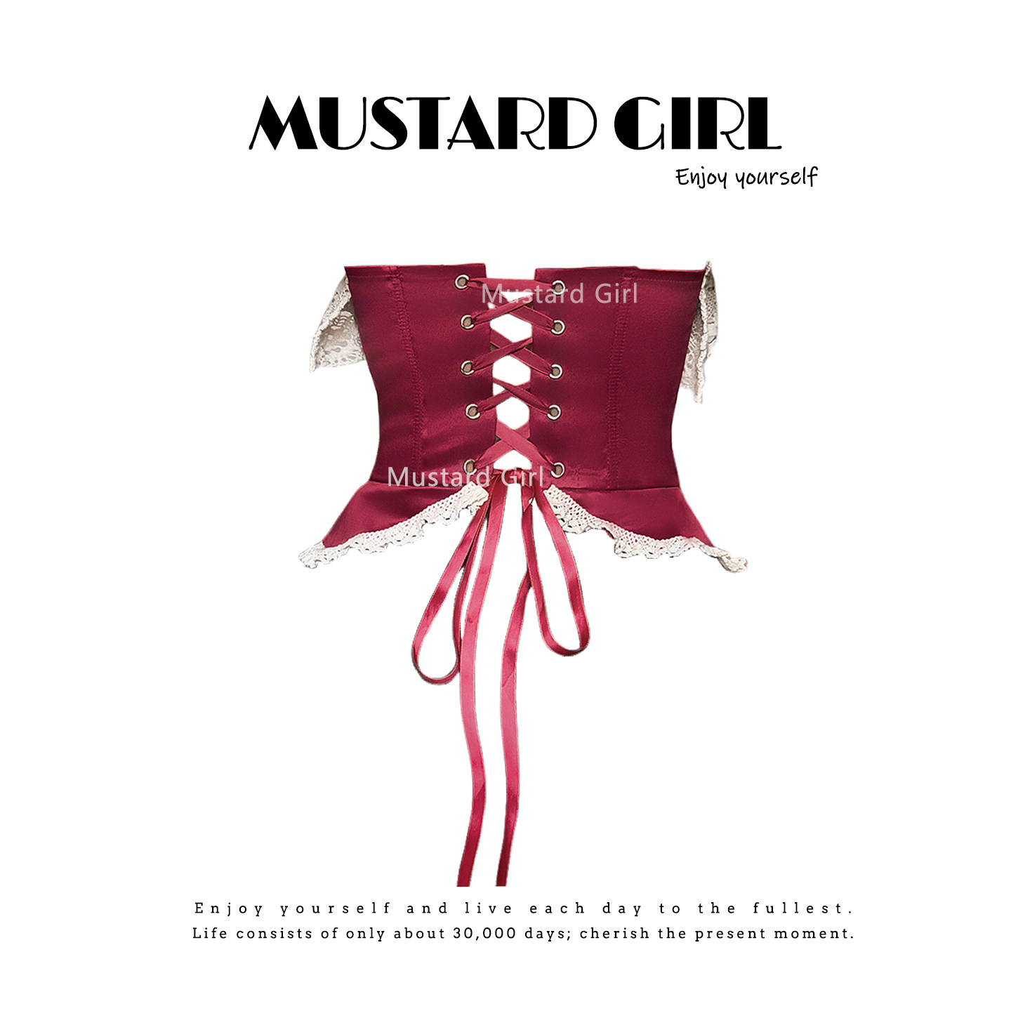 酒红色复古蕾丝花边鱼骨抹胸背心女秋冬内搭欧美修身绑带辣妹上衣,淘宝优惠券,粉丝福利购,淘宝优惠卷