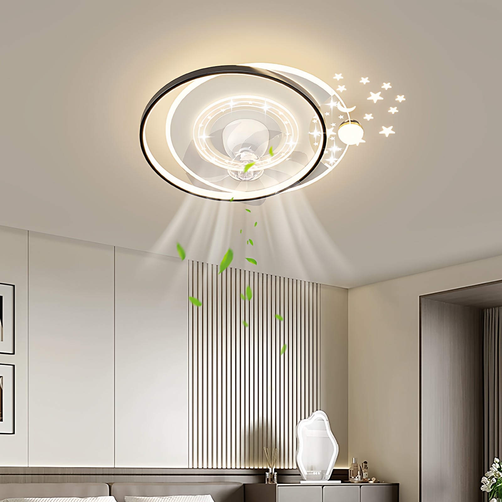 风扇灯2025新款客厅护眼全光谱灯具现代简约家用餐厅卧室中山灯具,淘宝优惠券,粉丝福利购,淘宝优惠卷