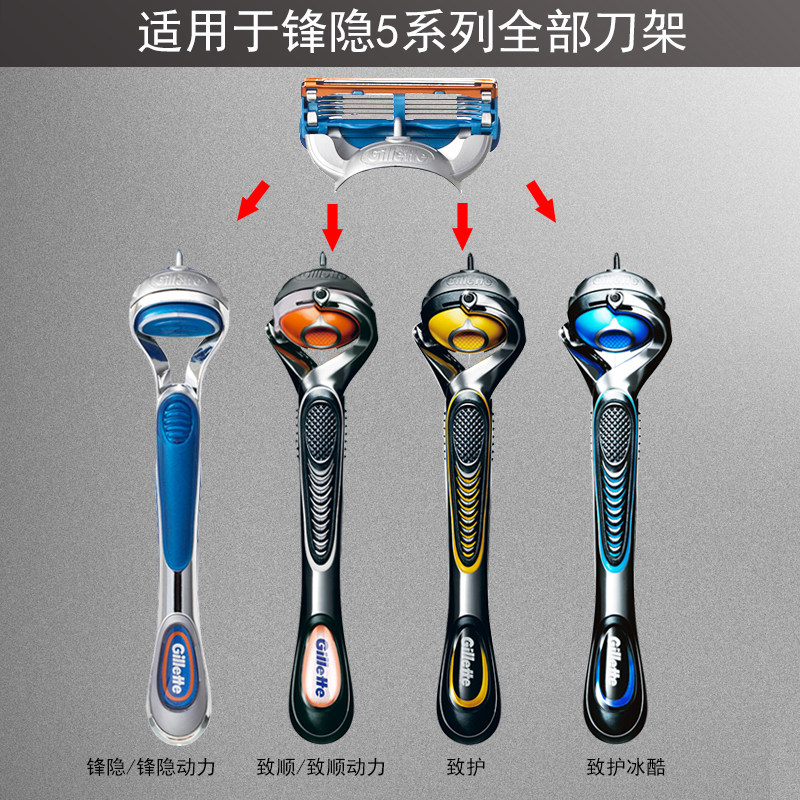 吉列锋速5五层剃须刀片吉利刀片 羽诺禾品家居剃须刀