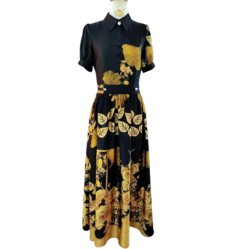 帝弗润驰法式气质长款新款女连衣裙 帝弗润驰连衣裙