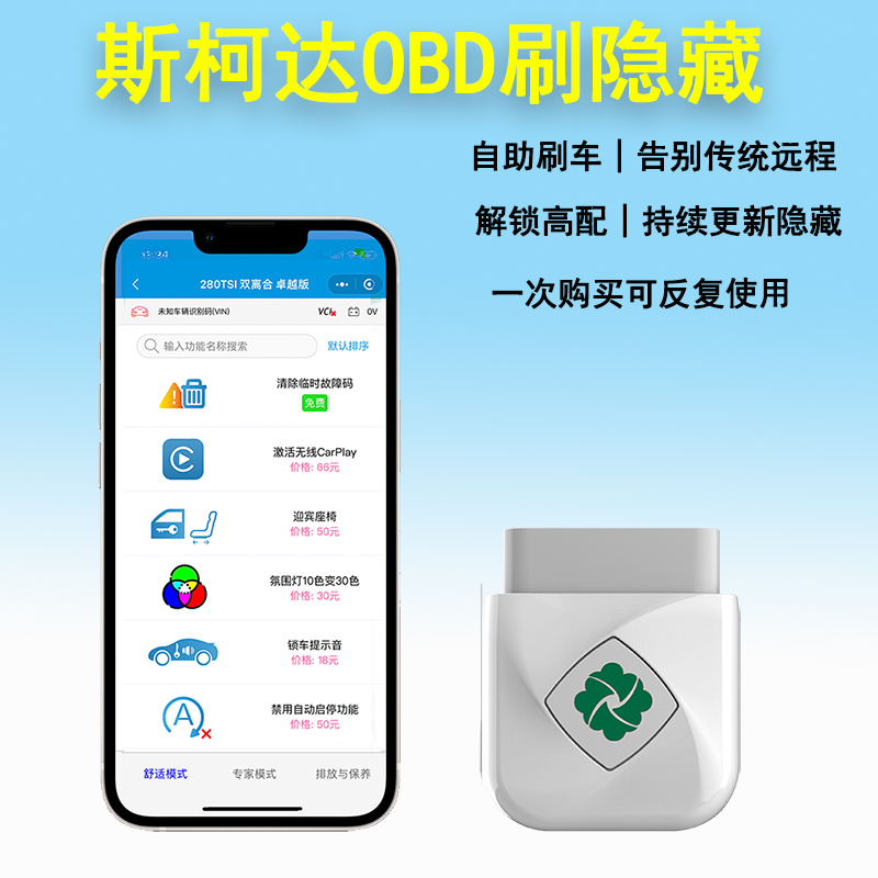 斯柯达刷隐藏功能OBD刷车新速派柯迪亚克柯珞克明锐开通宝 - 图2