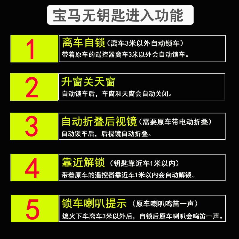 适用于宝马无钥匙进入1系3系5系ix3X1X2X3X4X5i3舒适进入模块改装-图2