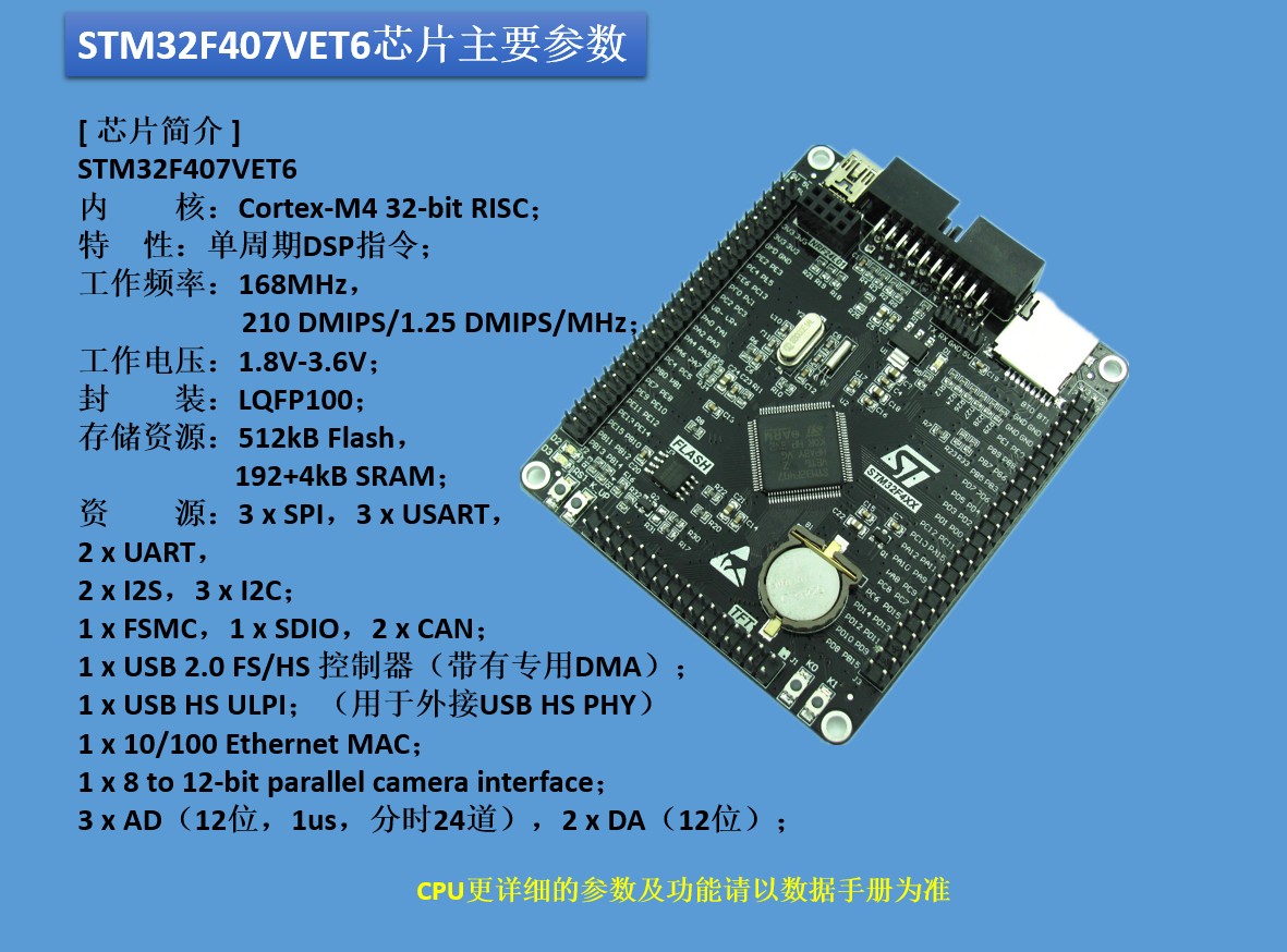 STM32F407VET6开发板 Cortex-M4 STM32最小系统板 ARM学习核心板-图1