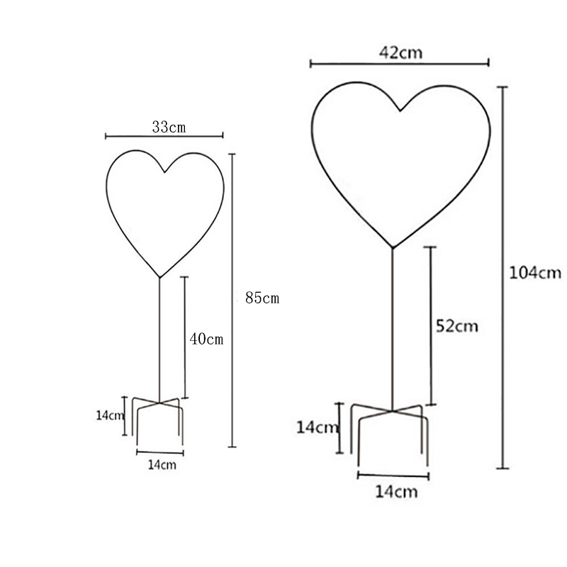 米蔻简约时尚心形花架花插铁线莲爬藤架月季藤蔓园艺支架2个装-图3