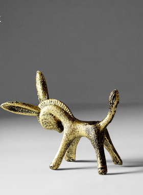 铸铁小毛驴桌面弘可摆件复古创意