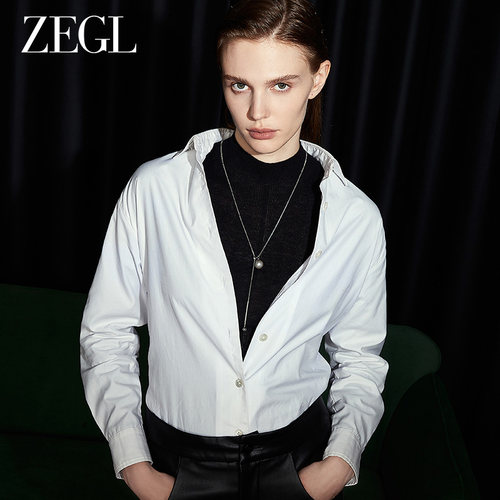 zegl真柳明星同款珍珠项链长款锁骨链女设计师简约毛衣链配饰吊坠 - 图2
