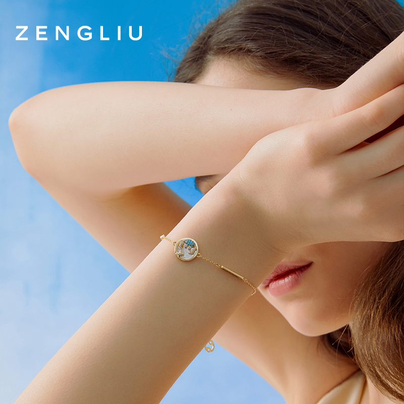 925 小众设计手饰品 ins ZENGLIU 设计师十二星座贝壳离蜜手链女 纯银 925 小众设计手饰品 ins ZENGLIU 设计师十二星座贝壳离蜜手链女 纯银