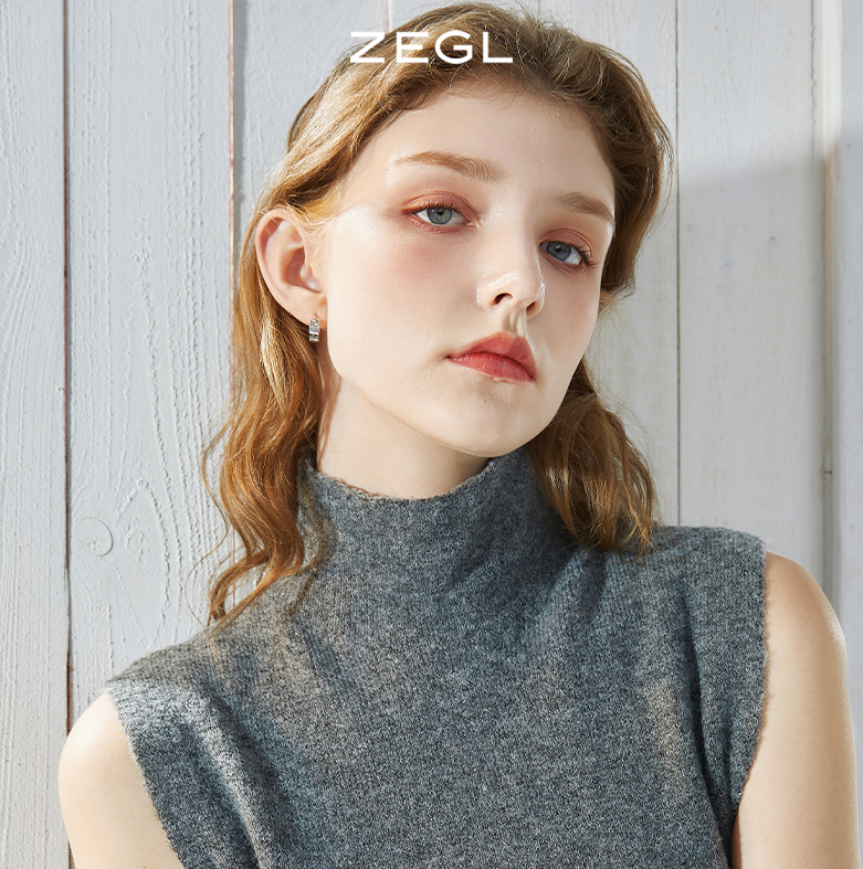 ZEGL素圈耳环女2024年新款潮复古圆环圈圈耳钉简约韩国银色耳饰品 - 图1