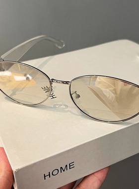 复古椭圆框墨镜女款高级感
