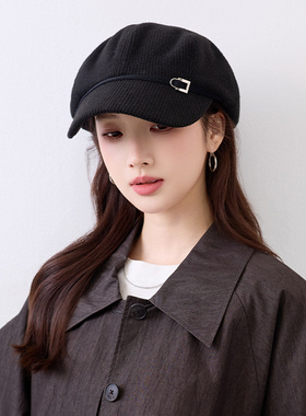 秋冬季保暖鸭舌帽子女八角帽