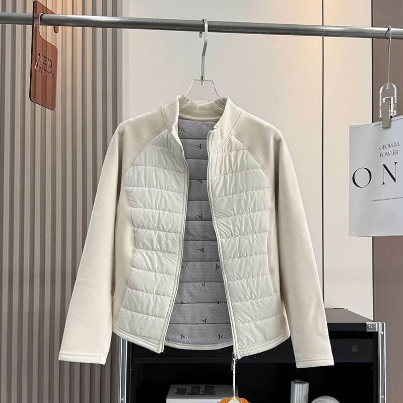 LU同款！羊毛石墨烯小蛮腰内胆立领拼接夹棉保暖修身棉服外套女冬,淘宝优惠券,粉丝福利购,淘宝优惠卷