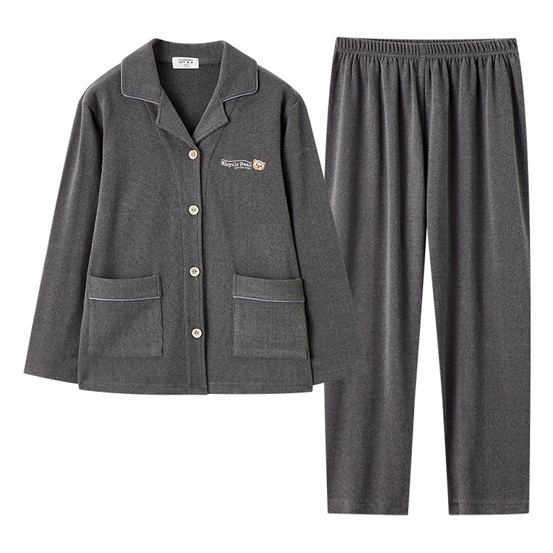 千线艺【轻暖德绒】男童睡衣纯色开衫套装秋冬保暖儿童男孩家居服,淘宝优惠券,粉丝福利购,淘宝优惠卷