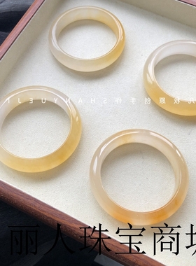 黄龙玉手镯冰种玉镯女天然玉石手镯黄玉翡翠黄色黄翡金丝玉余太翠