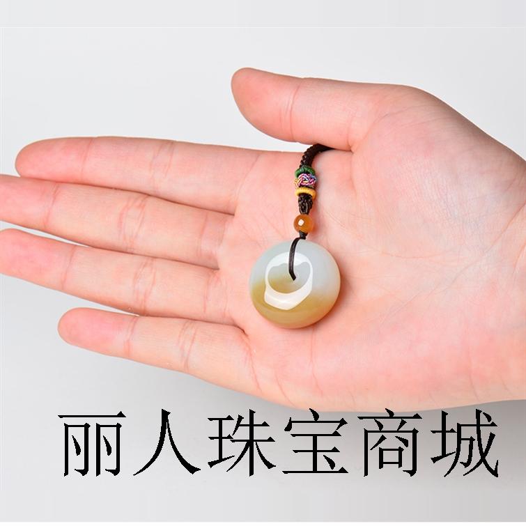和田玉平安扣吊坠糖玉挂件羊脂白玉一口糖项链玉佩男女款百搭配饰